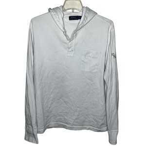 Polo Ralph Lauren Pullover Off White Hooded Unisex Size Large